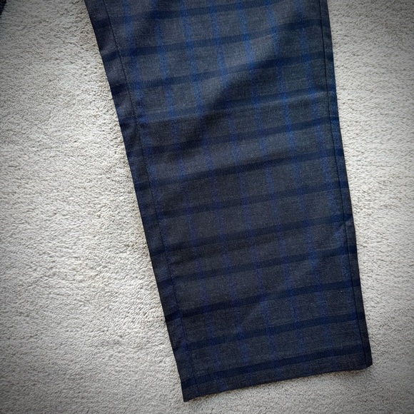 Jack & Jones Premium Men’s Trousers Pants in Charcoal Gray & Navy Blue Check - Picture 9 of 15